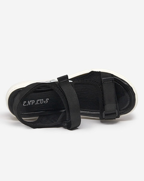 OUTLET Sandale de damă din țesătură neagră cu inserție holografică Lofal-Footwear