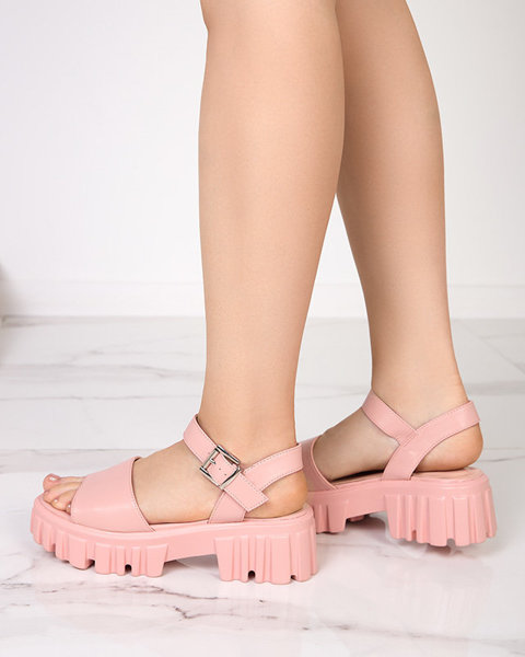 OUTLET Sandale de dama roz pe talpa mai groasa Nerile - Pantofi