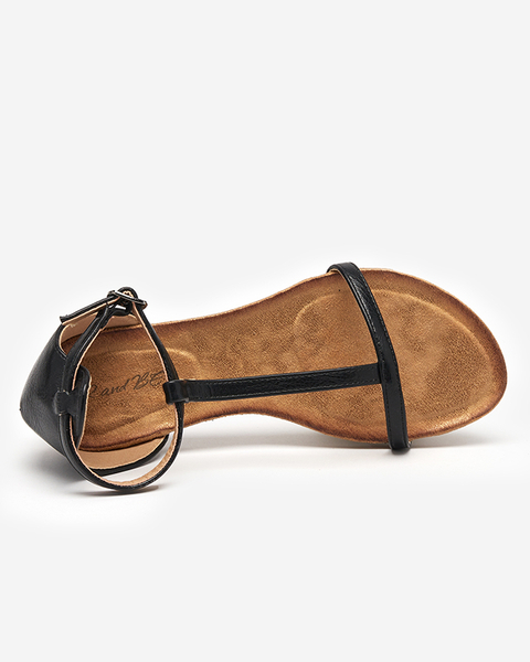 OUTLET Sandale negre de damă cu inserție din piele ecologică Selione - Încălțăminte