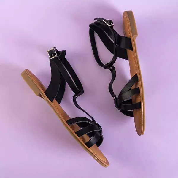 OUTLET Sandale negre din piele ecologică pentru femei Tulir - Încălțăminte