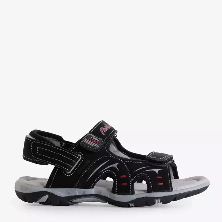 OUTLET Sandale negre pentru copii cu Velcro Roser - Încălțăminte