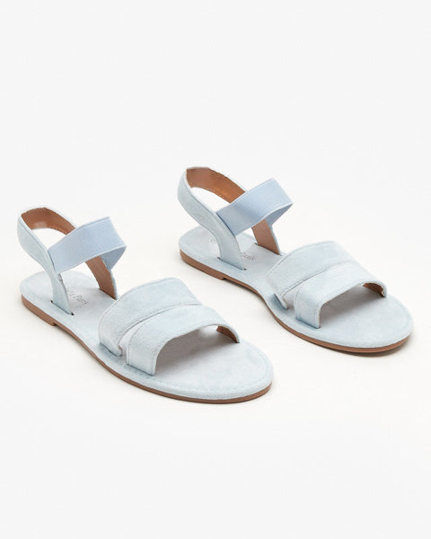 OUTLET Sandale plate dama din piele ecologica albastra Nerina - Pantofi