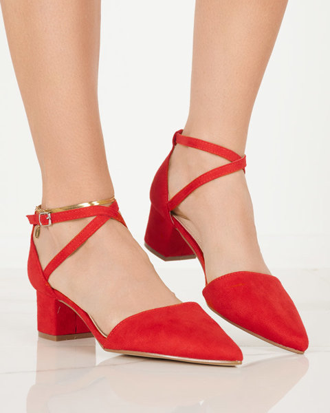 OUTLET Sandale roșii de damă pe stâlp Crisco - Încălțăminte