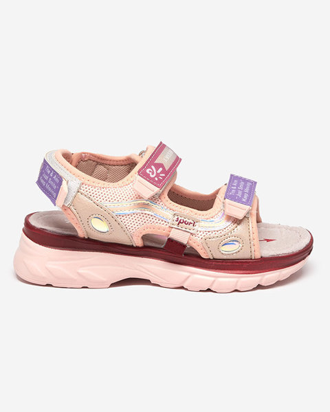 OUTLET Sandale roz copii cu inserții colorate Meniko - Pantofi