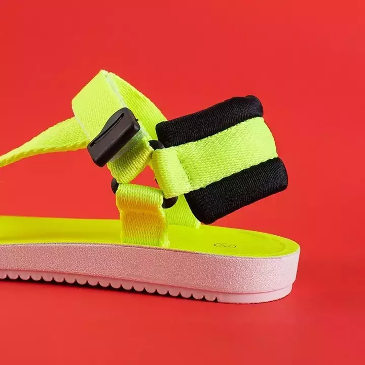 OUTLET Sandale sport femei de culoare galben neon Sprand - Încălțăminte