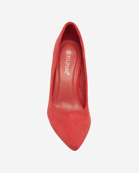 OUTLET Tocuri stiletto clasice de damă cu vârf ascuțit, de culoare roșie Qerma- Footwear