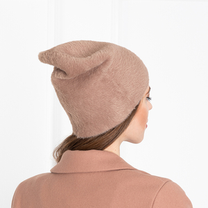 Pălărie de blană pentru femei de culoare maro deschis - Șepci