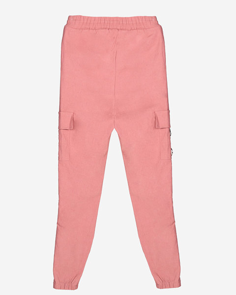 Pantaloni cargo de damă roz închis cu lanț - Îmbrăcăminte