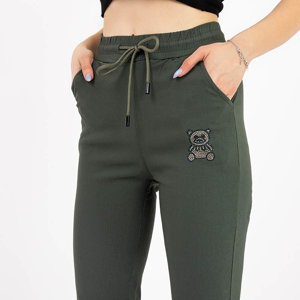 Pantaloni de dama din stofa verzi - Imbracaminte