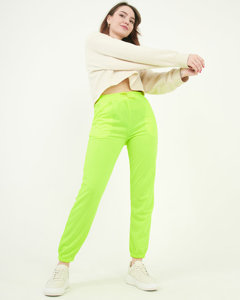 Pantaloni de trening dama galben neon - Imbracaminte