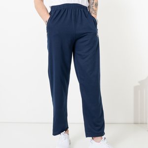 Pantaloni de trening drepți pentru bărbați bleumarin - Îmbrăcăminte