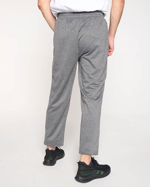 Pantaloni de trening pentru bărbați gri cu inscripții - Îmbrăcăminte