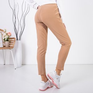 Pantaloni de trening pentru femei maro deschis - Îmbrăcăminte