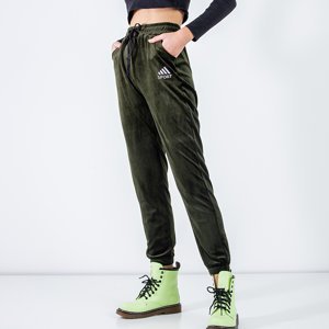 Pantaloni de trening verde închis pentru femei - Îmbrăcăminte