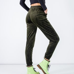 Pantaloni de trening verde închis pentru femei - Îmbrăcăminte