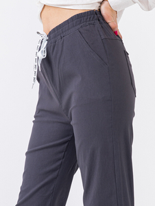 Pantaloni din stofa gri inchis pentru femei PLUS SIZE - Imbracaminte