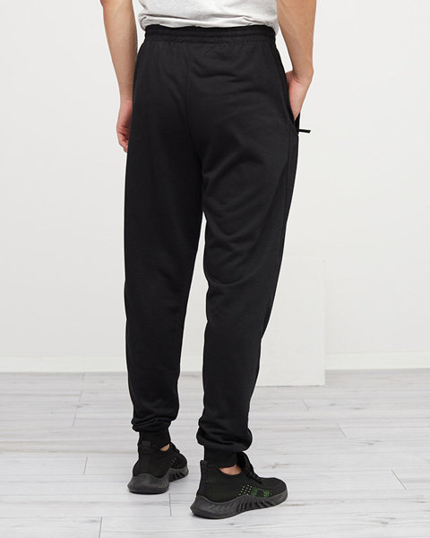 Pantaloni negri cu șnur pentru bărbați - Îmbrăcăminte
