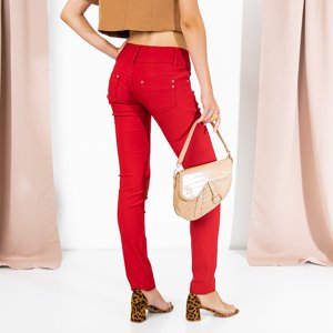 Pantaloni skinny roșii pentru femei - Îmbrăcăminte