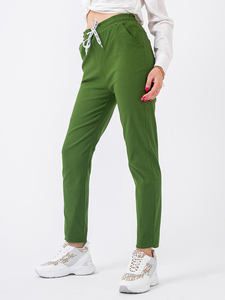 Pantaloni verzi din stofa pentru femei PLUS SIZE - Imbracaminte