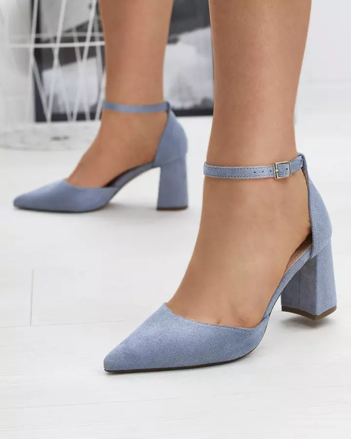 Pantofi de damă cu toc albastru Derra - Încălțăminte