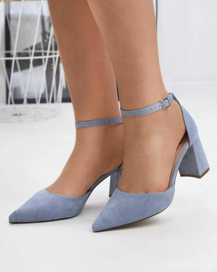 Pantofi de damă cu toc albastru Derra - Încălțăminte