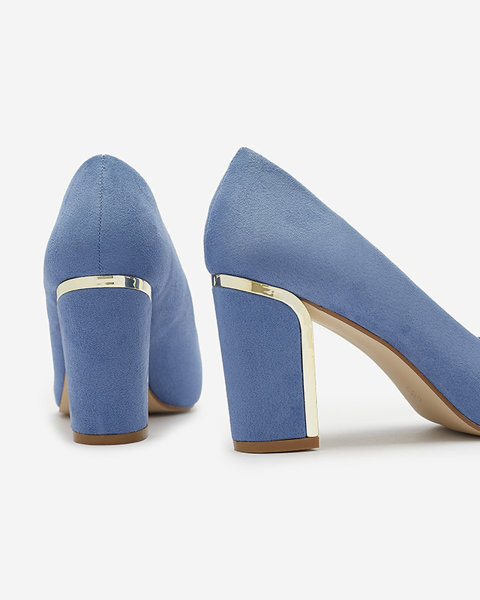 Pantofi de damă din piele ecologică de căprioară de culoare albastră pe post de pantofi Afrogos- Footwear