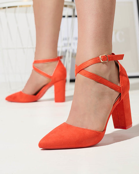 Pantofi de damă pe post de pantofi roșu-portocaliu Amagy- Footwear