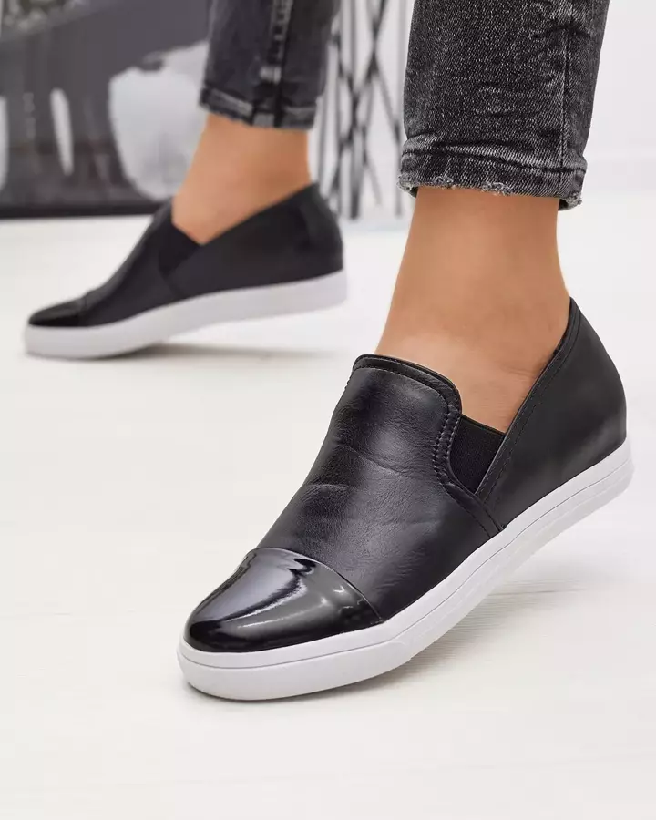 Pantofi demi de damă cu pantofi de damă cu toc acoperit, de culoare neagră Romina- Footwear