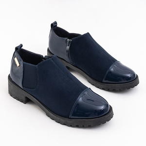 Pantofi femei bleumarin cu inserții lăcuite Liwbu - Încălțăminte