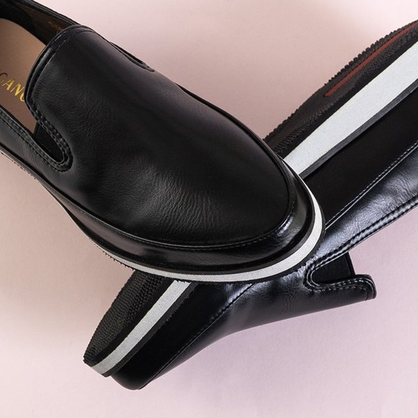 Pantofi negri din piele ecologică pentru femei pe pantofi Melarda - Încălțăminte