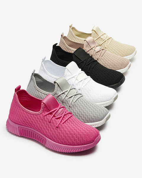 Pantofi sport alb din material textil pentru femei Vobbu- Footwear