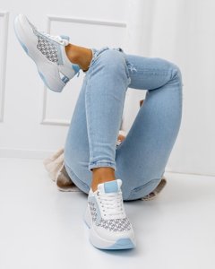 Pantofi sport dama albastru si alb Pantofi sport Weniso - Incaltaminte
