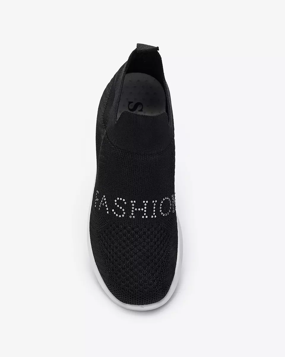 Pantofi sport de damă negri cu zirconii Asena - Încălțăminte