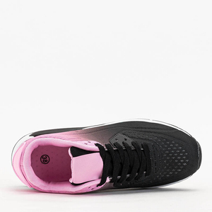 Pantofi sport de dama negri si roz pe platforma Tigerisa - Incaltaminte