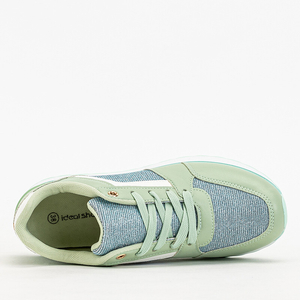 Pantofi sport de damă verzi cu sclipici Berilan - Încălțăminte