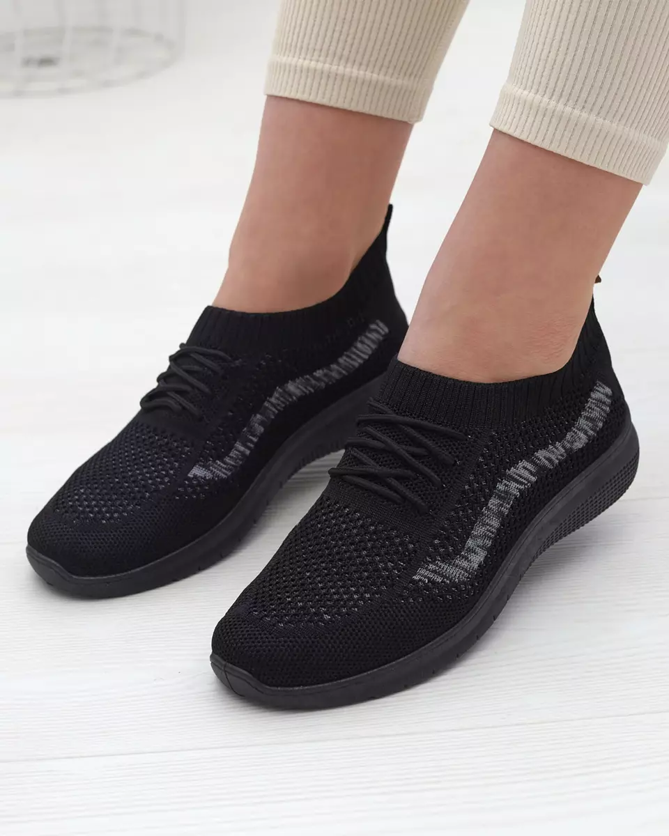 Pantofi sport din material textil pentru femei, de culoare neagră Fiabom- Footwear
