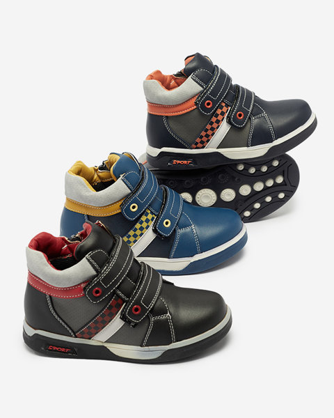 Pantofi sport înalți pentru copii, albastru marin Bercam - Încălțăminte