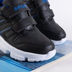 Pantofi sport pentru băieți negri cu inserții albastre Ewald - Încălțăminte