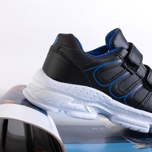 Pantofi sport pentru băieți negri cu inserții albastre Ewald - Încălțăminte