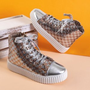 Pantofi sport pentru femei aurii și argintii de la Odelia - încălțăminte