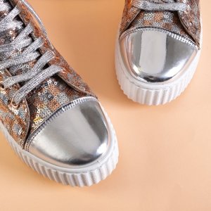 Pantofi sport pentru femei aurii și argintii de la Odelia - încălțăminte