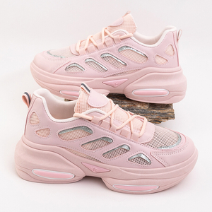 Pantofi sport pentru femei roz cu talpă groasă Warina - Sport