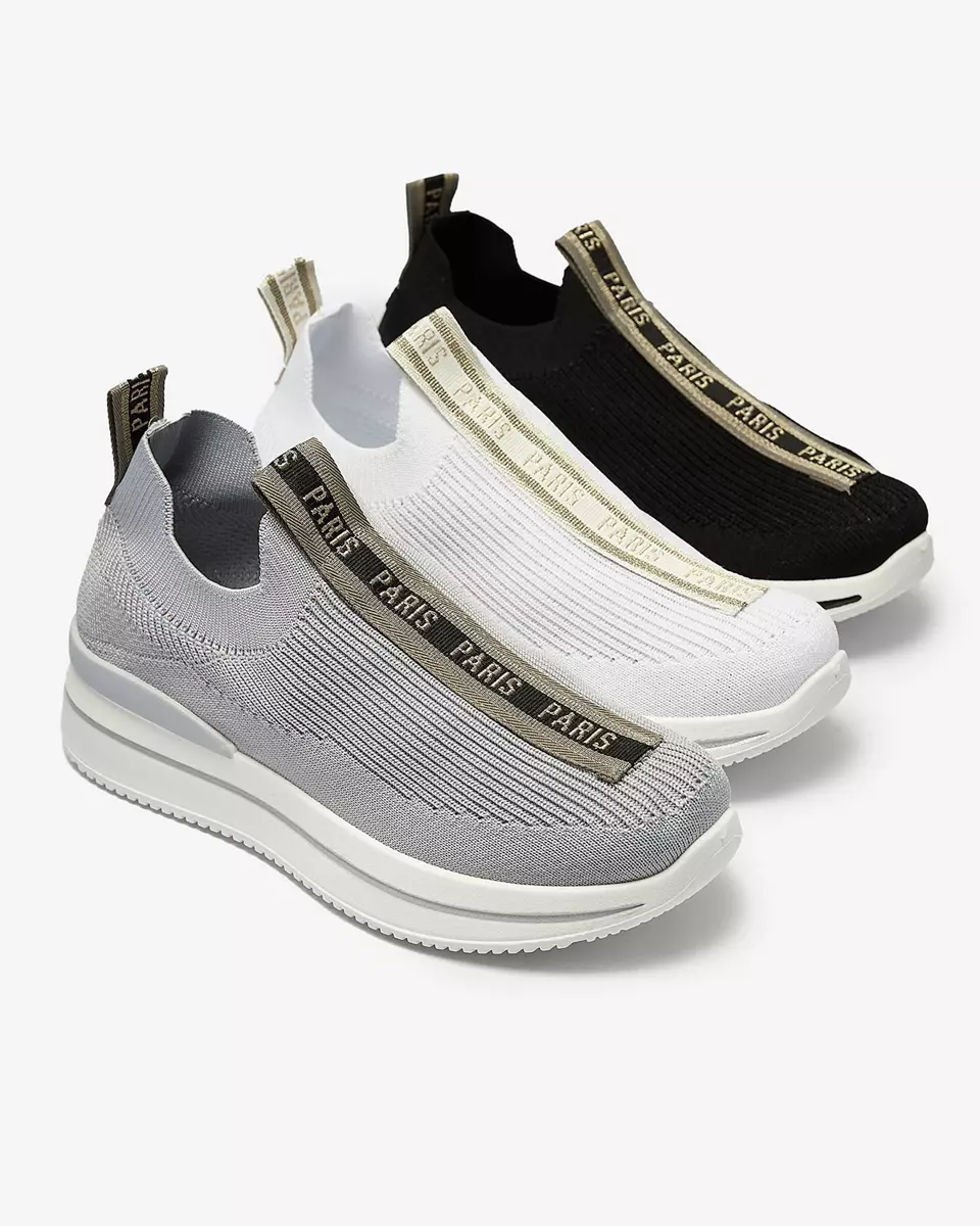 Pantofi sport slip-on de damă cu litere în alb Cerppa- Footwear