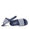 Papuci albastru marini Seganea cu dungi albe - Încălțăminte
