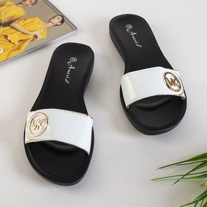 Papuci albi Corsica pentru femei - Încălțăminte