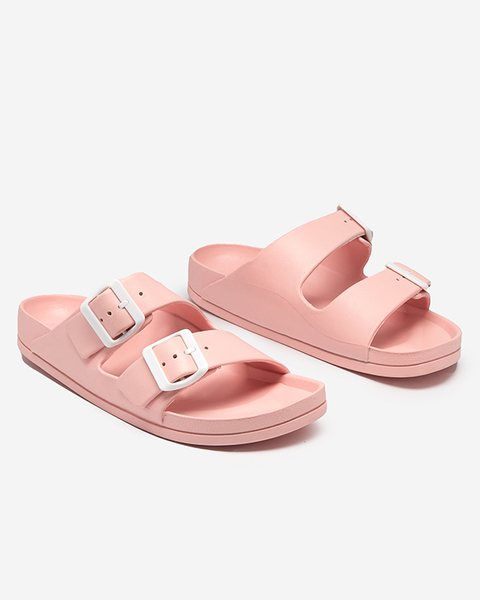 Papuci dama roz cu agrafe. Teliwo - Încălțăminte
