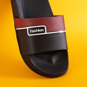 Papuci de cauciuc negri cu centură maro pentru bărbați Maxon - Încălțăminte