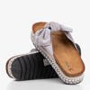 Papuci de damă gri deschis cu arc Kordesa - Încălțăminte