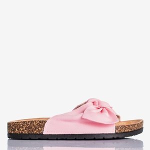 Papuci de soare roz cu fundă - Încălțăminte