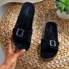 Papuci negri pentru femei cu cataramă Lovinka - Încălțăminte